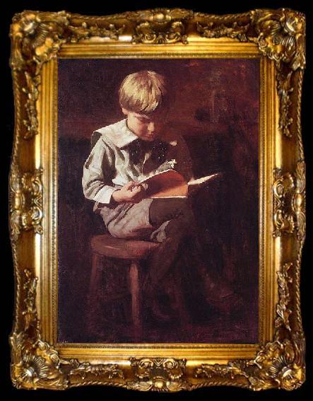 framed  Thomas Pollock Anshutz Boy Reading: Ned Anshutz, ta009-2